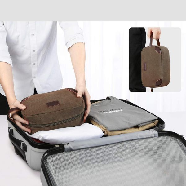 

korean-style casual hand travel storgage bag portable purse storage zip key washed makeup bag