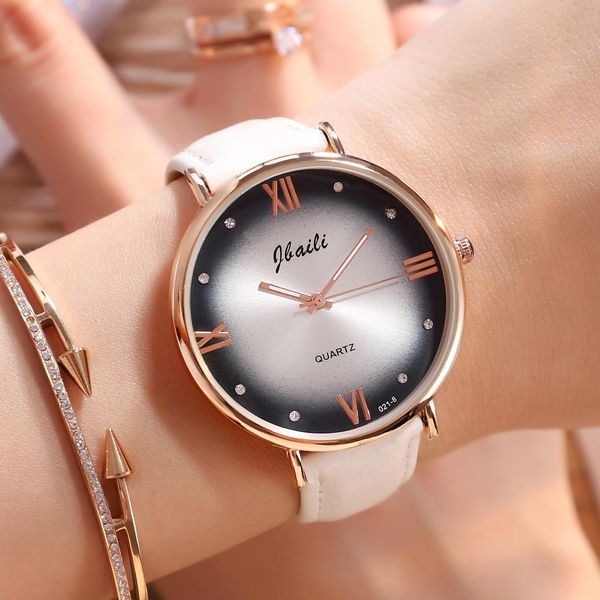 

женская мода часы top brand женские часы кожа кварцевые женские часы рождество zegarek damski montres femmes, Slivery;brown