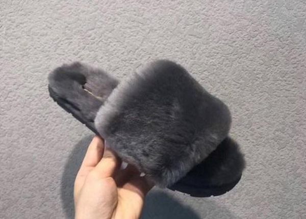 

women men youth furry slippers australia fluff yeah slide designercasual shoes boots fashion luxury designer women sandals fur slides, Black