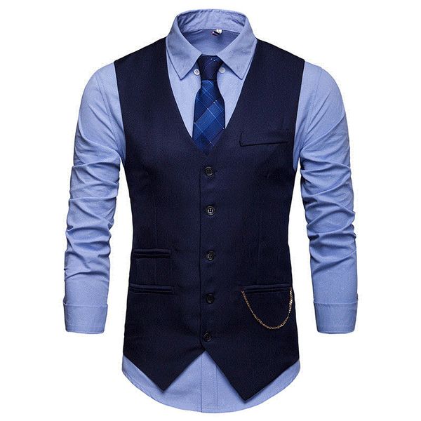 

2019 new arrival brand formal business dress vests slim fit mens suit vest male waistcoat casual sleeveless jacket, Black;white