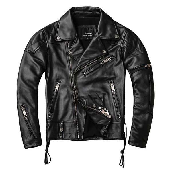 

2019 black men american motorcycle leather jacket plus size xxxxl genuine cowhide autumn slim fit biker's coat ing
