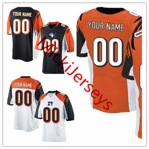 

Mens womens youth kids Custom Cincinnati football Jersey Home White Away Black Alternate Orange Cincinnati Customized Jersey S-3XL