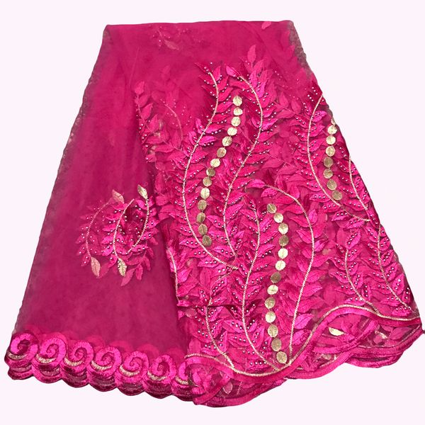

african lace fabric scarfs muslim plain embroidery women big net scarf for shawls, Red