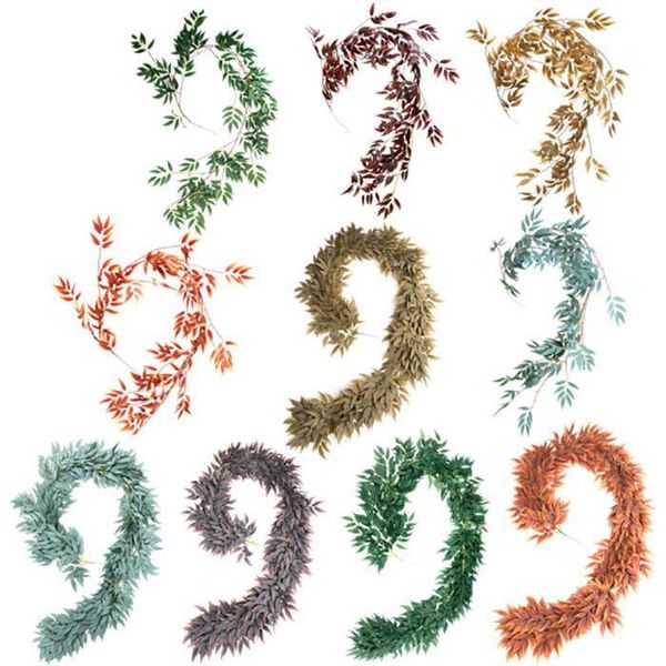 

wholesale 190g pcs 2m artificial plants eucalyptus leaves artificial flower leaves rattan wedding home decor wall hanging table bouquet