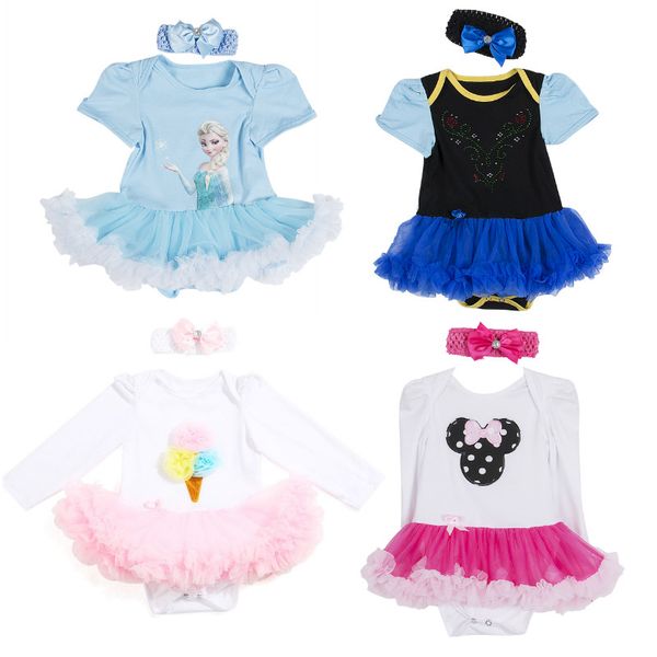 

2020 fashion newborn baby girl tutu romper dress party princess cosplay costume spring summer infant girls clothes outfits, White