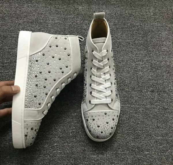 

ace red bottom luxury designer brand studded spikes flats casual shoes shoes for men and women party lovers genuine leather sneakers 46, Black