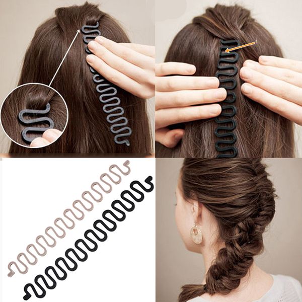 Mism Women Fashion Magic French Hair Braiding Tool Waves Braider