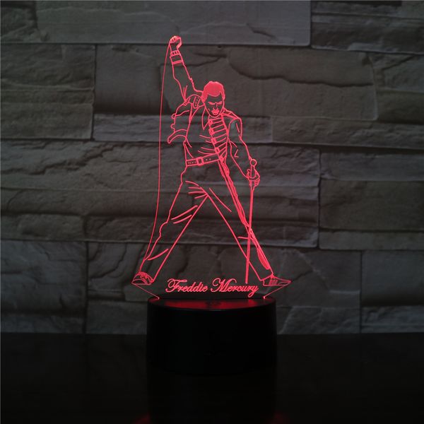 

freddie mercury british singer figure 3d led night light lamp nightlight for office home decoration fans gift dropshipping