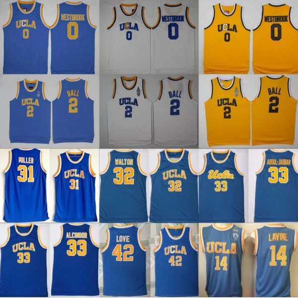 

2020 ucla bruins jersey college basketball russell lonzo westbrook ball zach kareem lavine abdul jabbar reggie bill miller walton love kevin, Black;red