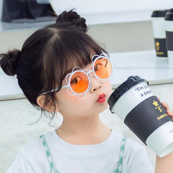 

cute round flower children sunglasses brand 2020 orange blue pink kids girls boys toddler sun glasses oculos de sol infantil