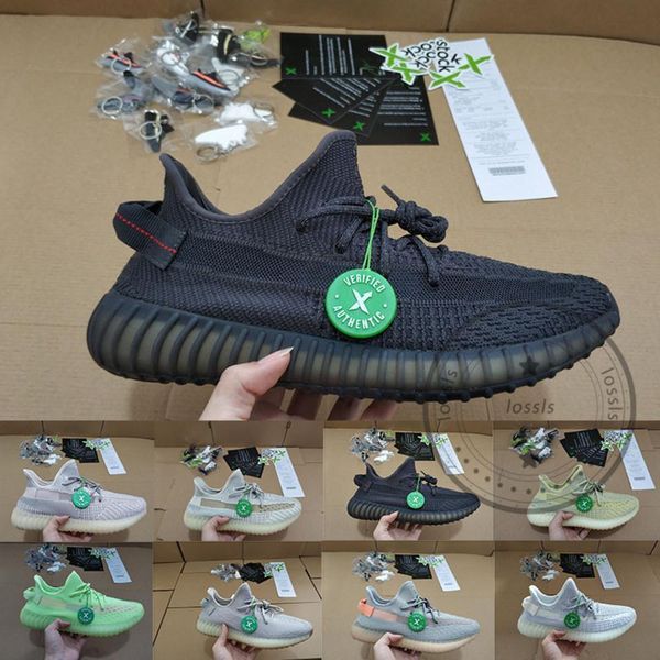 

x stock kanye west v2 reflective running shoes women mens trainers black angel reflective sport jogging walking designer sneakers size 36-48