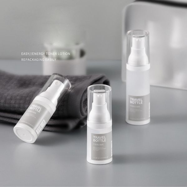 

15ml/30ml/50ml frosted plastic refillable lotion bottles empty airless spray vacuum bottle toiletries container wholesale