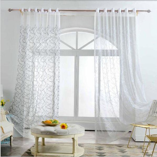 

sheer curtains embroidery embroidered white window screens living room bedroom study balcony screen