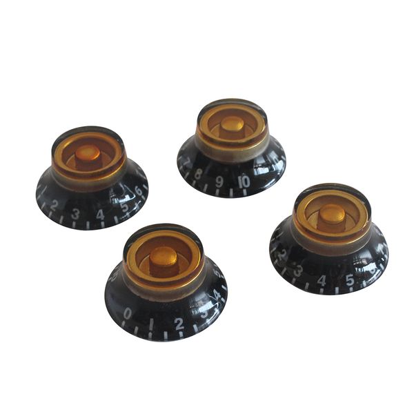 

4шт speed ​​dial knobs для gibson epiphone стиль электрогитары gold / black
