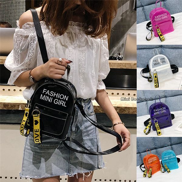 

2020 pvc shoulder backpack women ladies small mini fashion school backpack travel shoulder bags rucksack backpacks