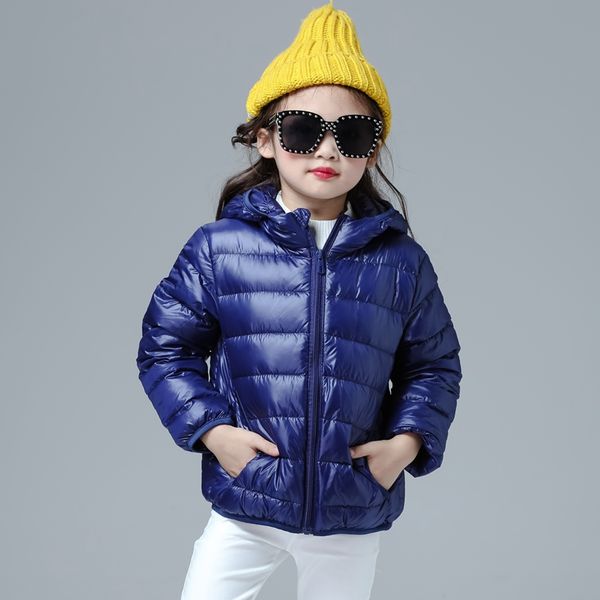 

2017 fashion 90% duck down girls' jacket children ultra light down coat children & parkas zm1702, Blue;gray