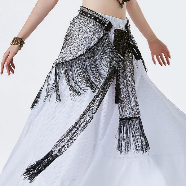 

2019 belly dance belt belly dance hip scarf tribal style long tassel fringe scarf for women bellydance costume accessories adult, Black;red