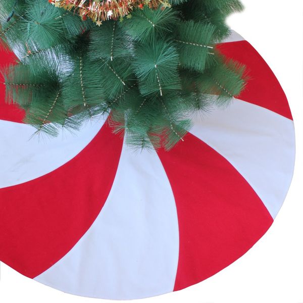 

extra large 50" patchwork red and white lollipop design christmas tree skirt