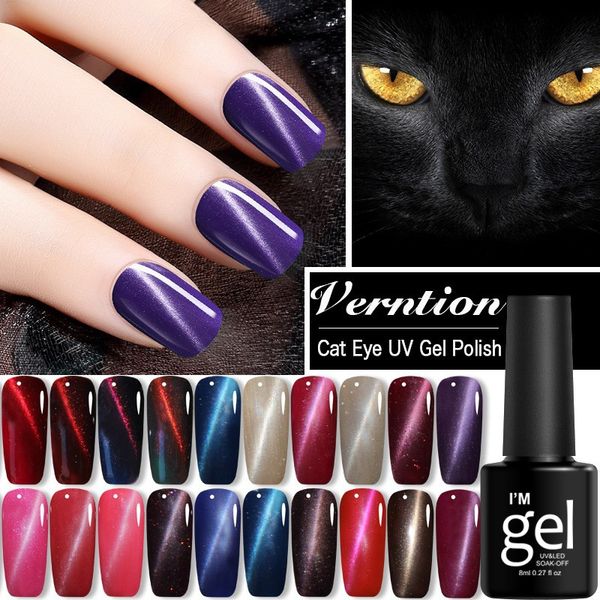

8ml cat eye glitter shinny nail gel polish magic diy nail art manicure strong magnetic effect soak off uv led gel varnish