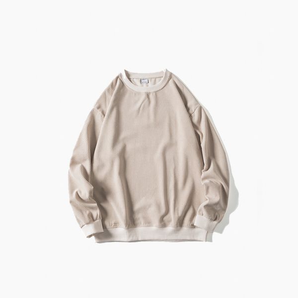 

вертикальные зе произведено 19ss сплошной цвет вельвет воротник пуловер толстовка, Black