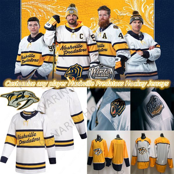 

2019-2020 winter classic nashville predatorse jersey custom any player any number size s-xxxl white hockey jersey, Black;red