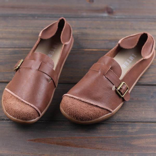 

women genuine leather flat shoes oxford casual shoes woman flats sneakers female footwear 2020 new spring brown, Black