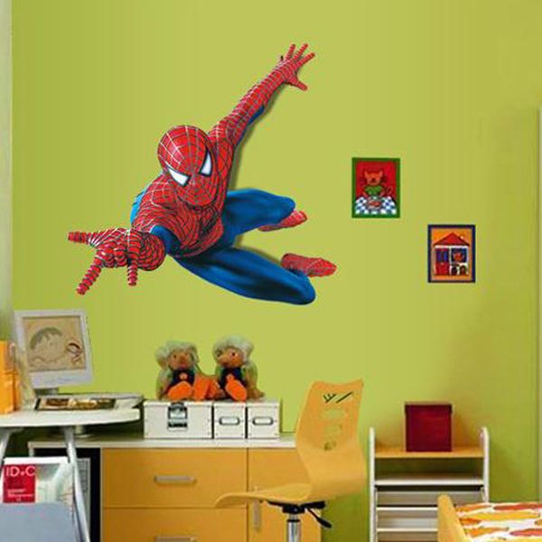 Grosshandel Cartoon Spiderman Wandtattoo Marvel Wall Poster Vinyl Superheld Wandkunst Aufkleber Fur Kinderzimmer Jungen Room Decor Marvel Spider Man