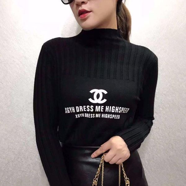 

spring 2020 women's dress slimming thin pullover short sweater new long-sleeved thickened sweater lady, White