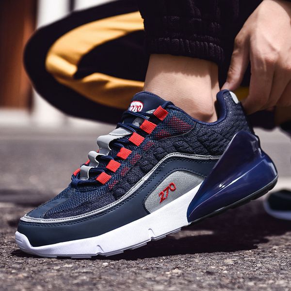 

night reflective tide shoes men's spring and autumn new breathable lightweight mesh casual thick bottom flying woven shoes, Black