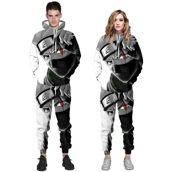 

3d цифровая печать наруто какаши балахон вскользь балахон костюм, Black