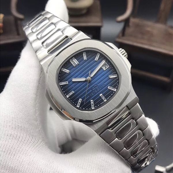

7 colors watches 40th mechanical automatic men watch stainless steel strap 40mm gifts, Slivery;brown