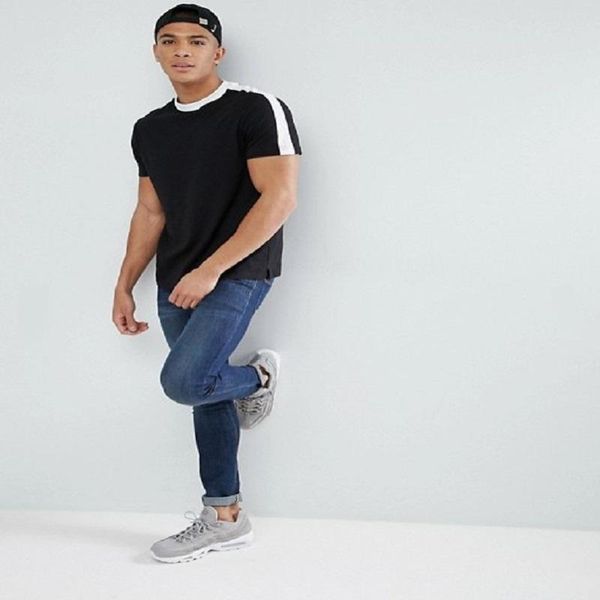 

mens casual us european street tshirts for mens summer clothing biber tees male colors contract tshirt top, White;black