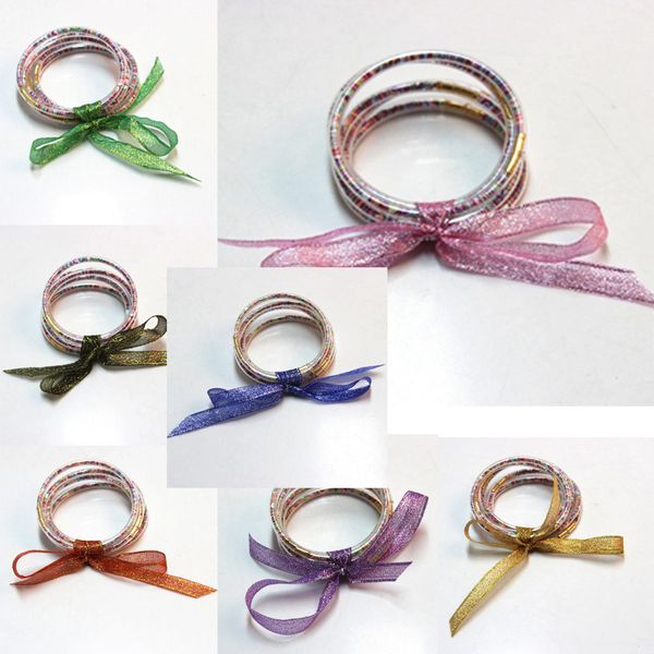 

coloured beads pure color ribbon all weather glitter crystal birthstone rhinestone jelly bracelets glitter filled silicone, Black