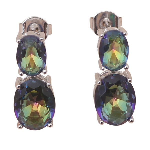 

summer jewelry mystic zircon silver stamped amazing design fashion jewelry stud earrings for ladies je884, Golden;silver