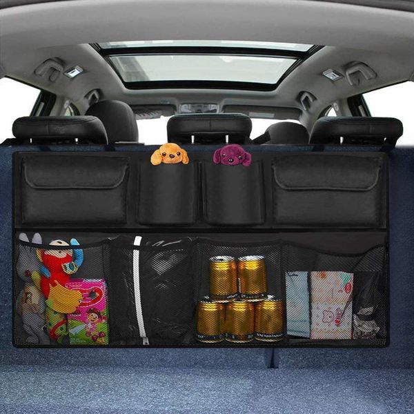 

car organizer in the car super capacity hanging chair back pocket interior storage stowing tidying trunk organizer