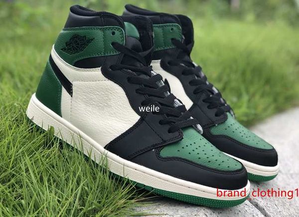 

новые 1s обувь high og pine green mens basketball, высокое качество pine green парус-черный спортивный спорт кроссовки 555088-302 размер сша
