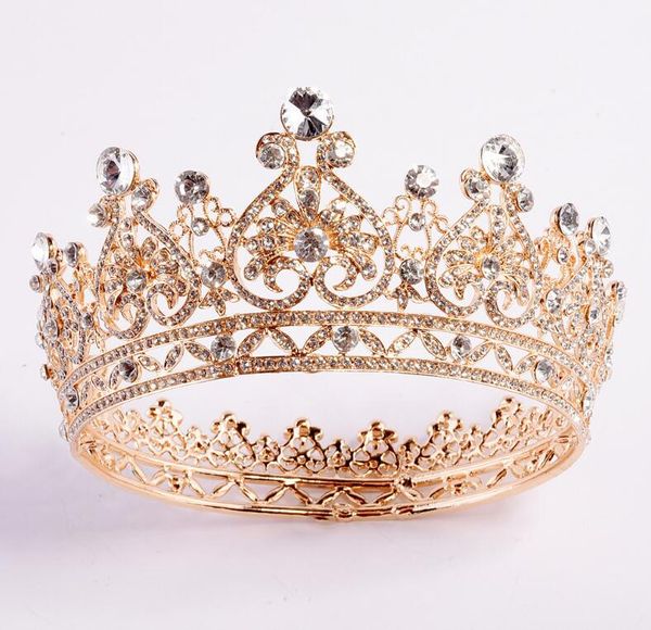 Diademi da sposa di lusso Corona di cristallo con strass in argento e oro di alta qualità La principessa dei capelli con diamanti Accessori brillanti in argento