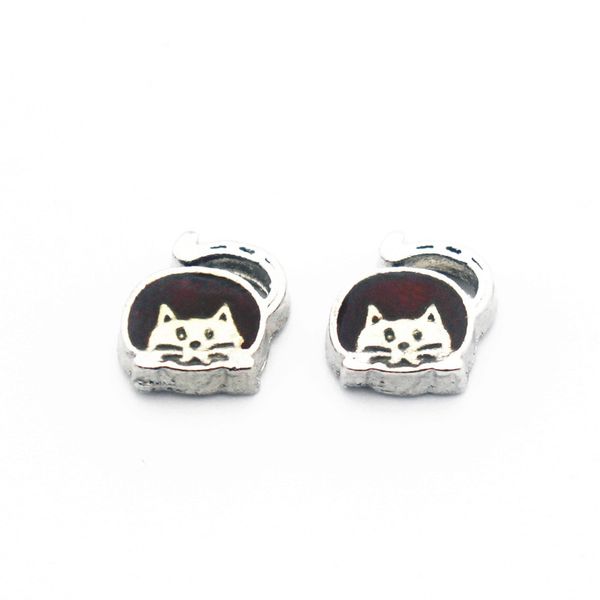 

new arrival 20pcs/lot cat alloy floating charms living glass memory floating lockets charms for diy accessory, Bronze;silver