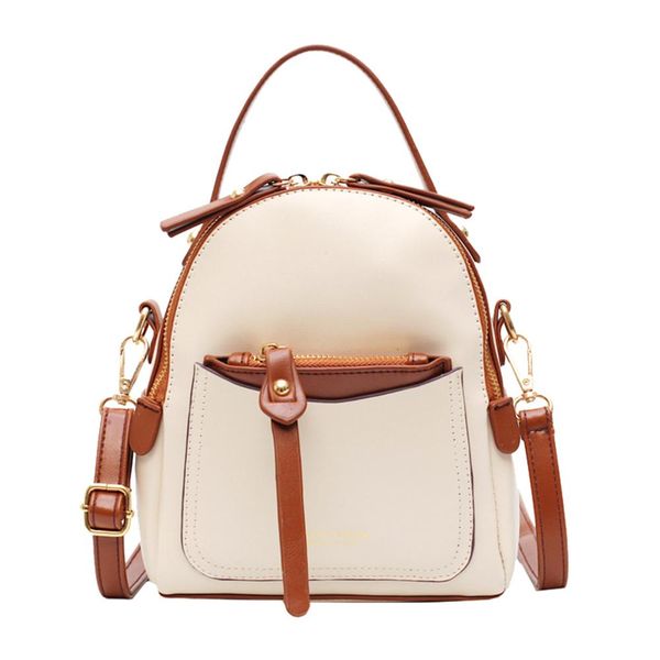 

women pu leather rucksack patchwork colors mini backpack fashion backpack travel bag female mini shoulders bags#20