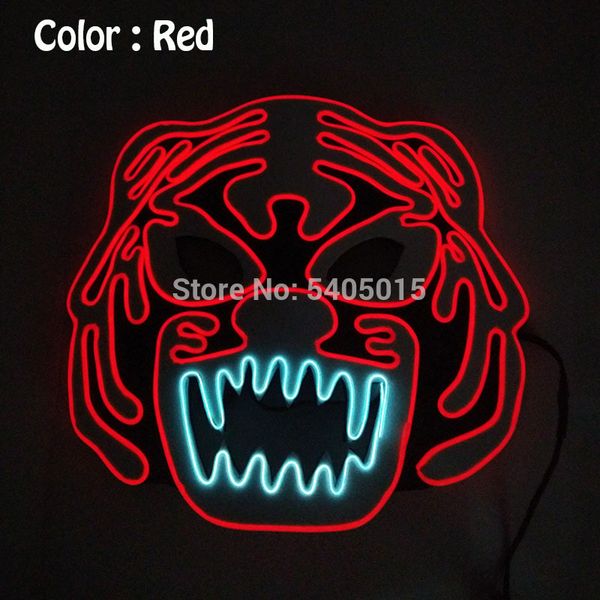

1piece el wire flashing mask 9 color available glowing party mask with dc-3v glow party supplies for holiday diy decoration