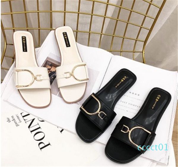 

ggbrand women sandals flip flops designer shoes luxury slide summer fashion wide flat slippery sandals slipper flip flop size 35-42 ct01, Black