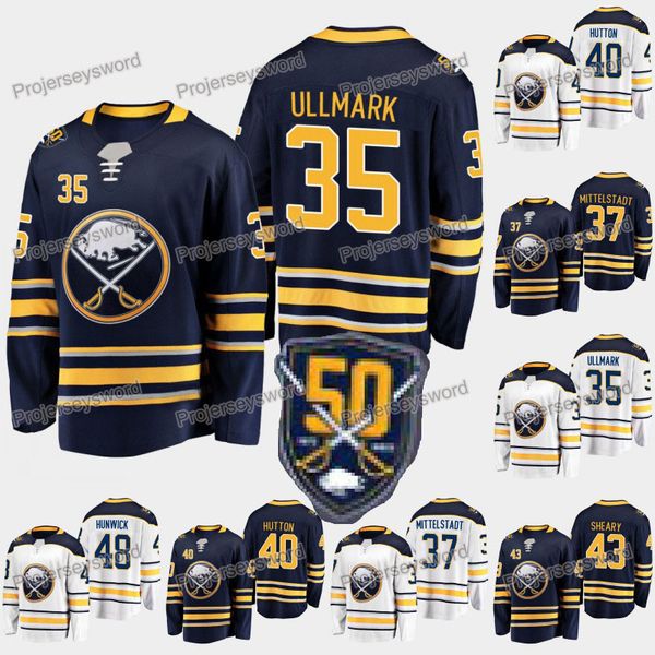

Buffalo Sabres 50th Anniversary 35 Linus Ullmark 37 Casey Mittelstadt 40 Carter Hutton 43 Conor Sheary 48 Matt Hunwick Ice Hockey Jerseys
