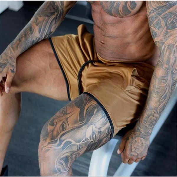 

summer mens gym fitness running shorts men quick dry bodybuilding workout short pants male beachwear plus sport shorts jogger, Black;blue
