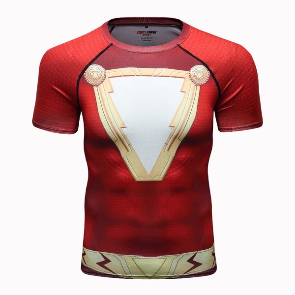 

flash-shazam 3d printed t shirts men compression shirts raglan sleeve 2019 latest short sleeve comics cosplay costume cloth, White;black