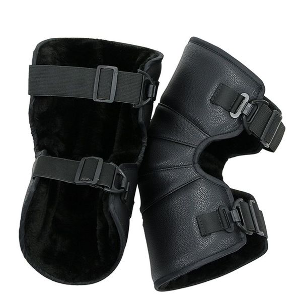 

motorcycle warm kneepad motorbike riding knee pads windproof coldproof winter outdoor knee protective guard pu leather waterproo