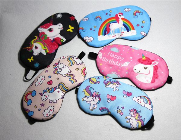 Мультфильм Unicorn Horse Downing Sleep Masks Masks Ланч-разрыв Фабрика прямой можно настроить несколько цветов Бесплатный корабль 50