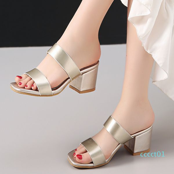 

rimocy summer women breathable open toe slippers high heel pumps leather woman slides mujer fashion sandals plus size 32-48, Black