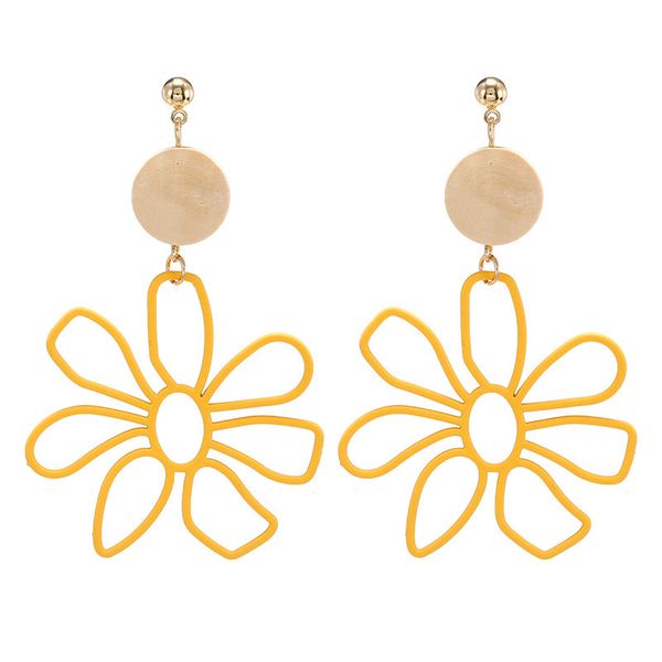 

2020 limited new tin alloy pendientes brincos personality hollow out flowers earrings joker earrings women brinco, Silver