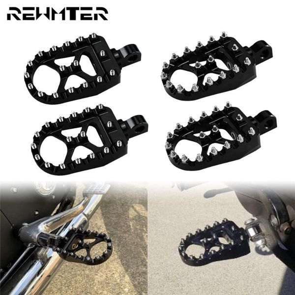 

motorcycle footpegs wide fat footrest pedal black for bobber chopper sportster xl iron dyna fatboy street bob custom
