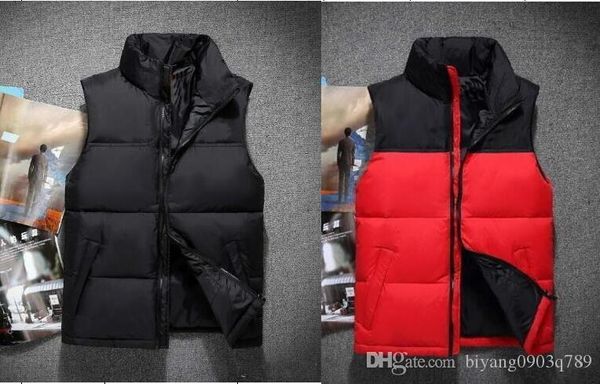 

new fashion men women winter down vests windproof ski down cotton duck vest male ladies black red sportswear coats s-xxl